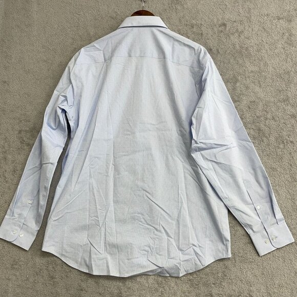 NEW Calvin Klein Men's L Button down Dress Shirt Regular Fit Light Blue Pattern - Picture 3 of 9